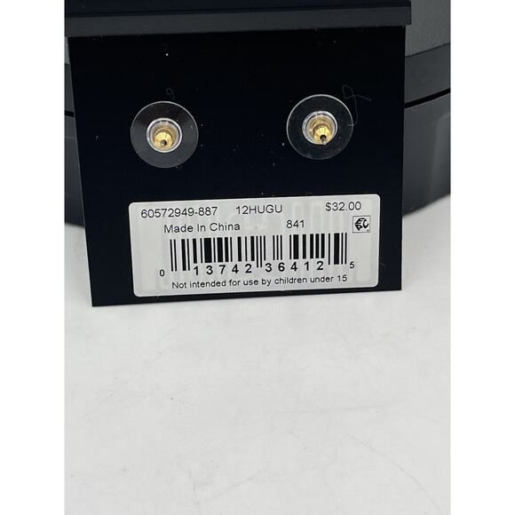 Givenchy Gold Tone Small Round Starburst Stud Pierced Earrings New - Picture 7 of 11